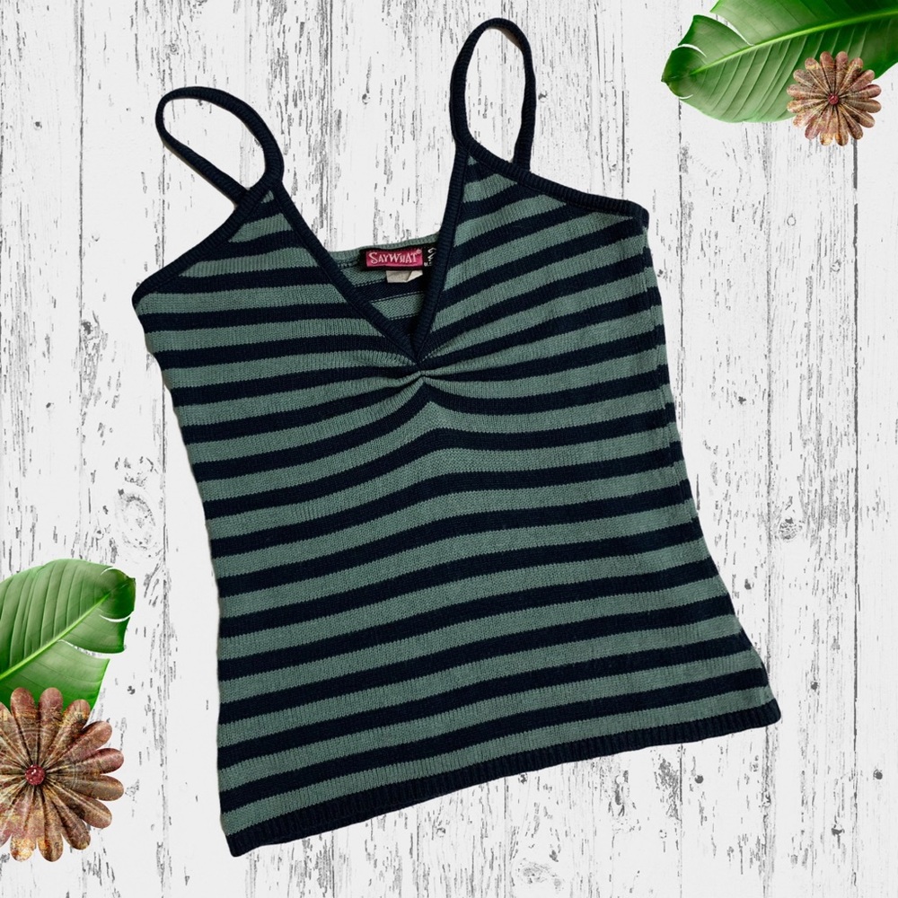 Striped knit tank top